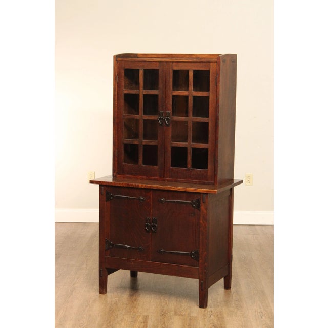Antique Gustav Stickley Mission Oak Safe Cabinet For Sale - Image 10 of 12