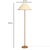 Metal Keria Natural Vegan Leather and Raffia Designer Floor Lamp For Sale - Image 7 of 8