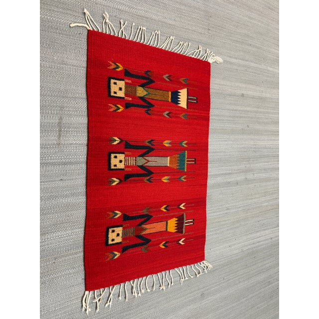 1ft 11in × 3ft 8in Southwestern Navajo Yei Russet Ancestor Area Rug For Sale - Image 10 of 11