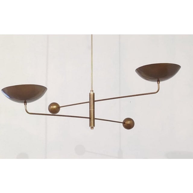 Metal Vintage Hanging Light in Brass, 1960s For Sale - Image 7 of 9