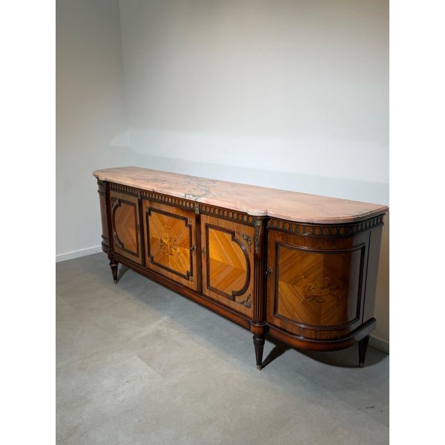 Louis XVI Sideboard with Pink Marble Top by JP Ehalt For Sale - Image 9 of 9