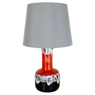 Fat Lava Pottery Table Lamp attributed to Jasba Ceramics, Germany, 1970s For Sale
