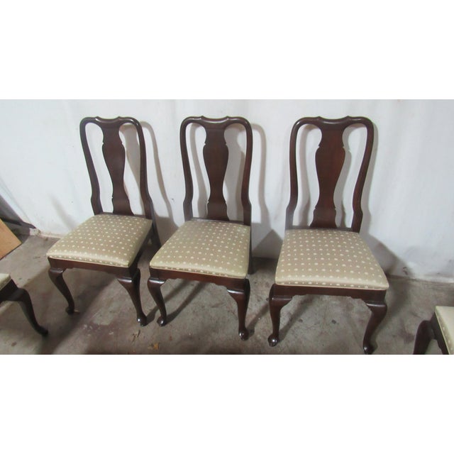 Queen Anne 1980s Ethan Allen Dining Room Chairs Georgian Court Queen Anne Eight For Sale - Image 3 of 9