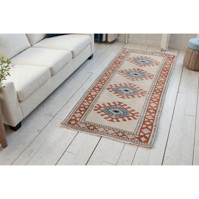 Mid 20th Century Anatolian Decorative Oushak Runner For Sale - Image 4 of 10