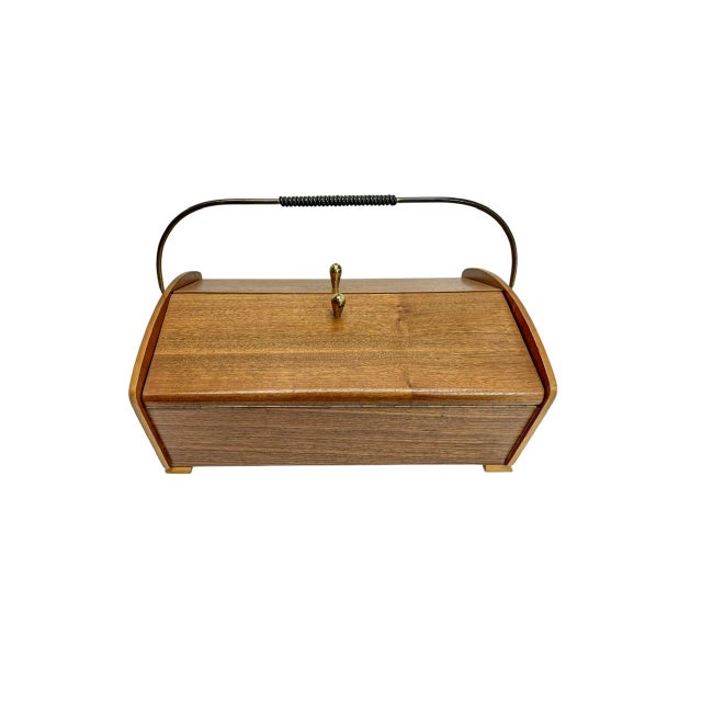 A beautifully designed storage chest for sewing and craft supplies, a typical 1960s piece. Made from good-quality teak in...