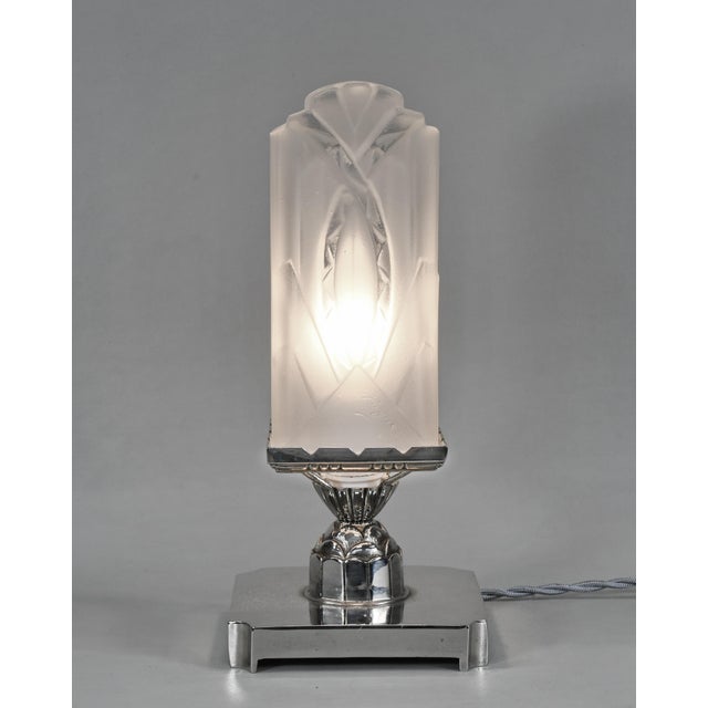 1930s French Art Deco Table Lamp by Leon Hugue 1930 France For Sale - Image 5 of 13