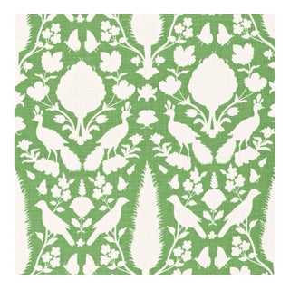 Sample, Schumacher Chenonceau Fabric in Aloe For Sale