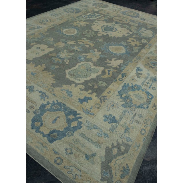 Turkish Turkish Oushak Rug 9'9" x 13'3" #18602 For Sale - Image 3 of 8