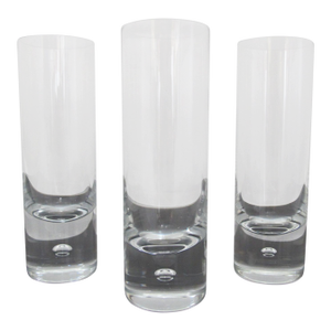 Kosta Boda Clear Pippi Suspended Bubble 6 7/8" Skinny Tumbler Glass Set of 3