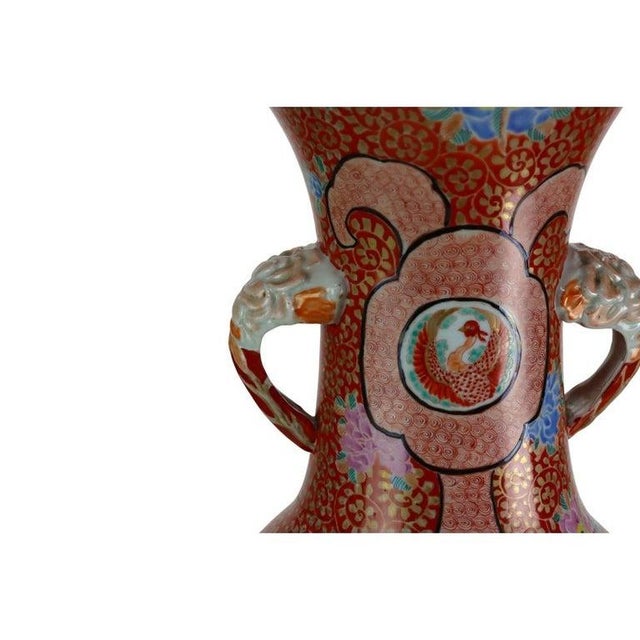 Antique Japanese Kutani Hand Painted Porcelain Floor Vase 19thC For Sale - Image 10 of 11