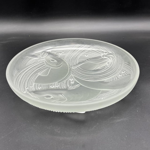 Frosted Pressed Glass Cup with Carp Fish Decoration by Pierre Davesn, 1930s For Sale - Image 16 of 18