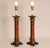 Tan Vintage Italian Lamps Neoclassical Column Lamps Turned Burl Wood Table Lamps - A Pair For Sale - Image 8 of 9