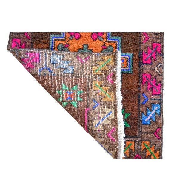 Hand Knotted Turkish Small Rug Decorative Mat for Bathroom and Kitchen Mat- 19'' X 41'' For Sale - Image 10 of 10