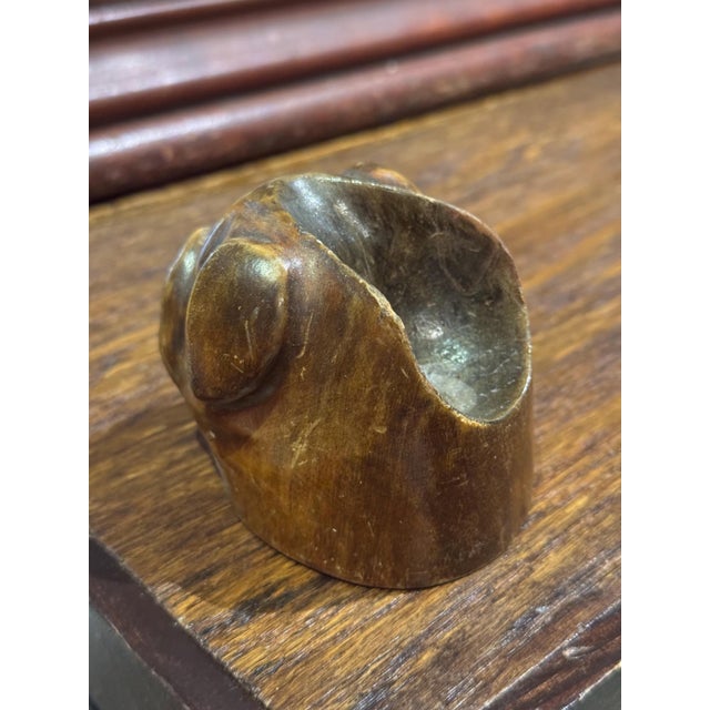 Wood Antique Dutch Wooden Pipe Rest- Bull Dog For Sale - Image 7 of 13