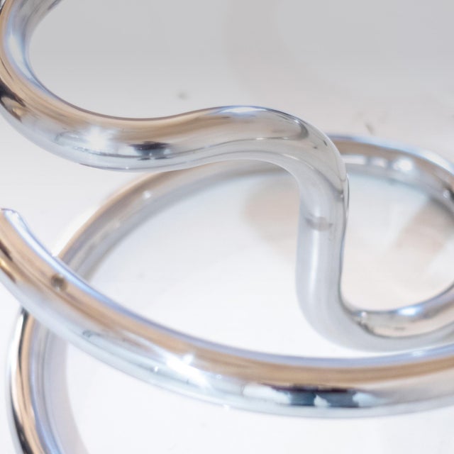 Metal Cobra Coffee Table in Chromed Metal & Smoked Glass from Giotto Stoppino, 1960s For Sale - Image 7 of 14