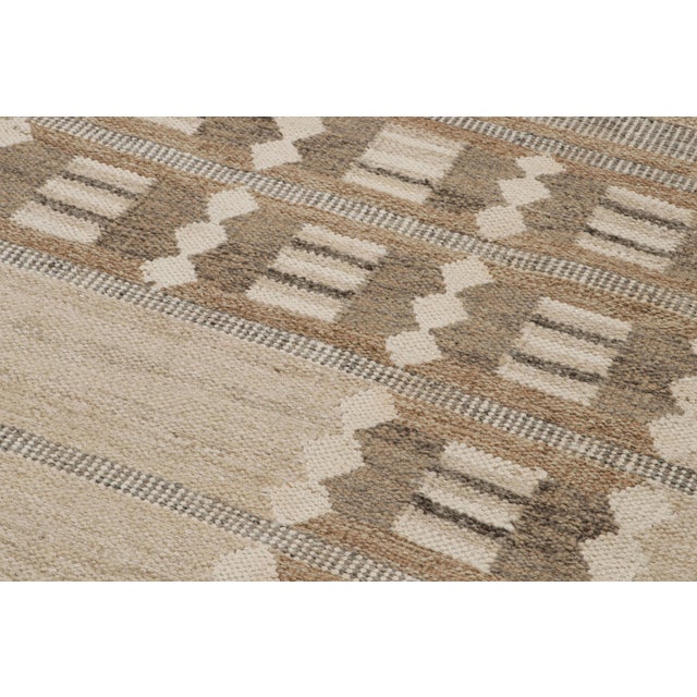 Not Yet Made - Made To Order Rug & Kilim’s Scandinavian Style Rug in Beige-Brown With Geometric Patterns - 3x12 For Sale - Image 5 of 7