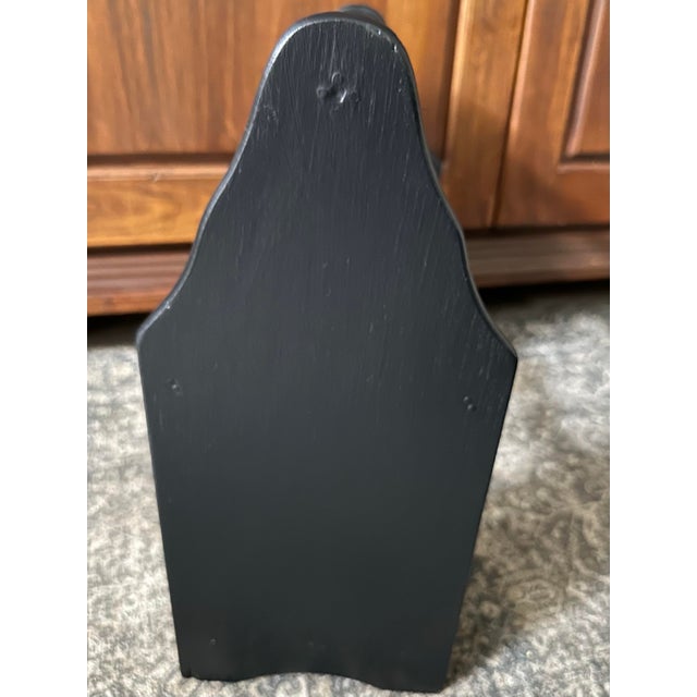 Mid 20th Century Vintage Mid 20th Century Primitive Americana Style Black Wood Magazine Rack For Sale - Image 5 of 10