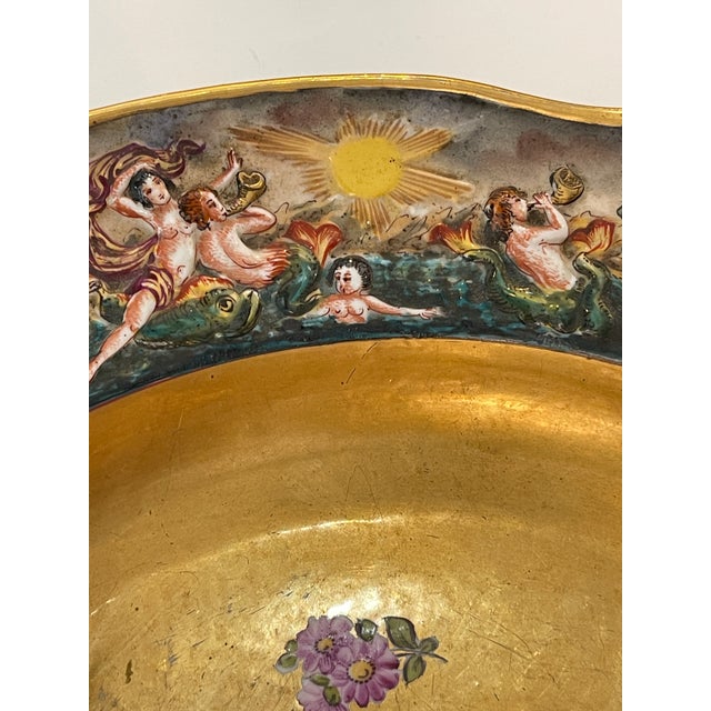 Antique Ernst Bohne Söhne Capodimonte-Style Armorial Porcelain Charger 14" For Sale - Image 11 of 16
