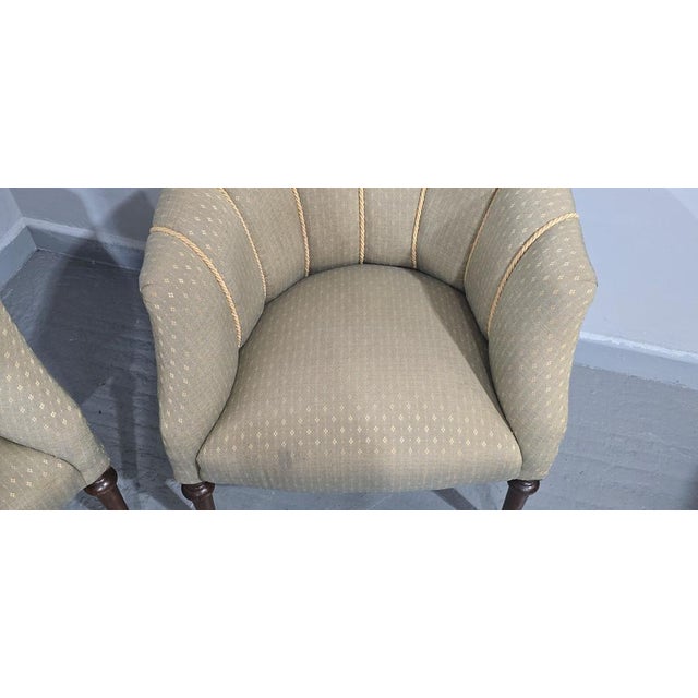 Brown French Walnut Tub Chairs, 1880, Set of 2 For Sale - Image 8 of 14