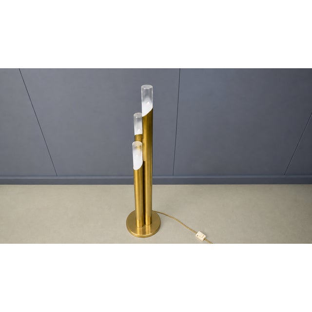1970s Vintage Brass and Murano Glass Floor Lamp, Italy, 1970s For Sale - Image 5 of 8