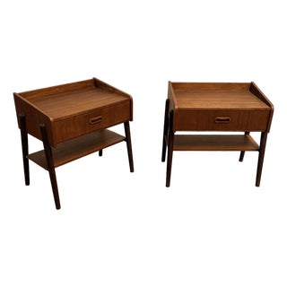 Pair of Danish Modern Teak Nightstands or Bed Side Tables, Circa 1960s For Sale