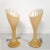 Pair of beige Murano glass Mid Century Modern table lamps stamped Vistosi, Italy 1980s. The Murano lamps are made of a...