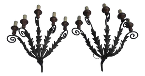 Wrought Iron Wall Sconces, Set of 2
