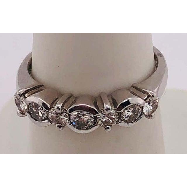 2010s 14 Karat White Gold Diamond Band Anniversary Bridal Ring 0.75 TDW, Size 5.75 For Sale - Image 5 of 9