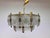 Gold Mid-Century Glass and Brass Chandelier by Jaroslav Bejvl for Kamenicky Senov, 1970s For Sale - Image 8 of 10