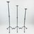 Hand Forged Iron Candelabra Set of 3 (93-113cm) Antique Copper Finish Hammered Stem with Decorative Knop For Sale - Image 10 of 10