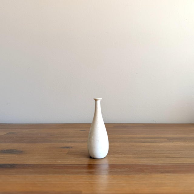 Vintage miniature ceramic vase designed by Gunnar Nylund for Rörstrand, Sweden, dating approximately to the 1950s. A...