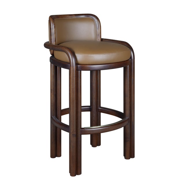 Contemporary James Bar Chair by Wood Tailors Club For Sale - Image 3 of 9