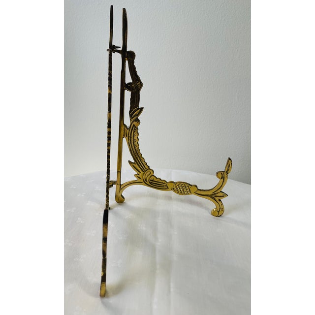 Mid 20th Century Vintage Large Brass Easel Stand For Sale - Image 5 of 12