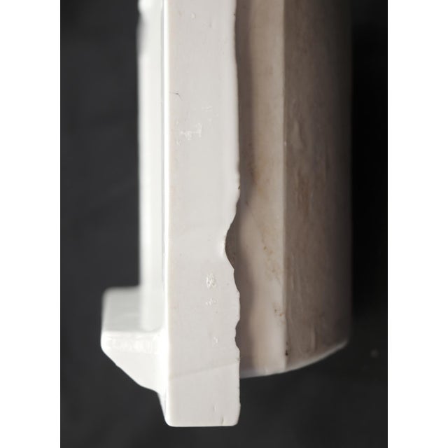 Ceramic Vintage Recessed White Ceramic Fairfacts Co. Bathroom Soap Dish For Sale - Image 7 of 11