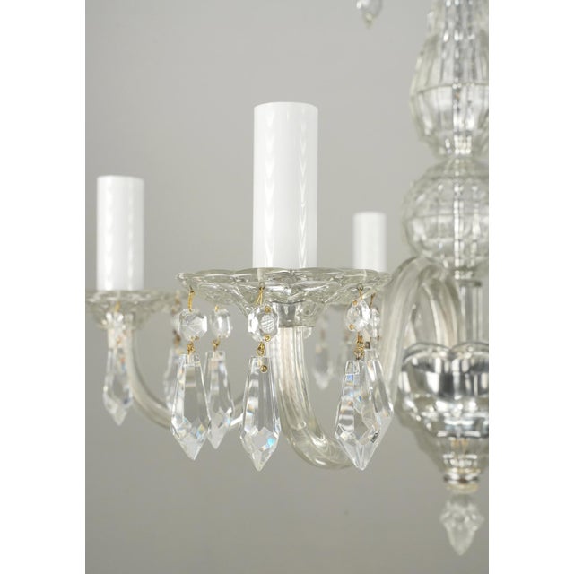Art Deco Restored Vintage Art Deco Five Arm Crystal Chandelier For Sale - Image 3 of 11