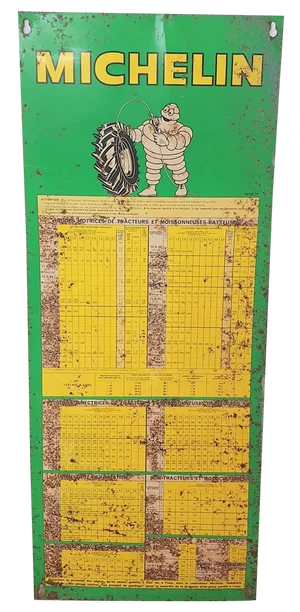 Vintage Tire Pressure Sign in Sheet Metal from Michelin, 1970s