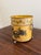 French Provincial Italian Neoclassical Tole Yellow Cachepot Planter Vase With Lion Heads For Sale - Image 3 of 9
