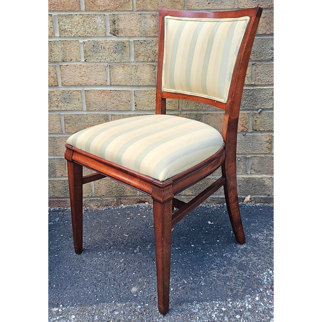Mid 20th Century Federal Style Solid Mahogany Upholstered Dining Chairs, Refinished- Set of 4 For Sale - Image 9 of 12