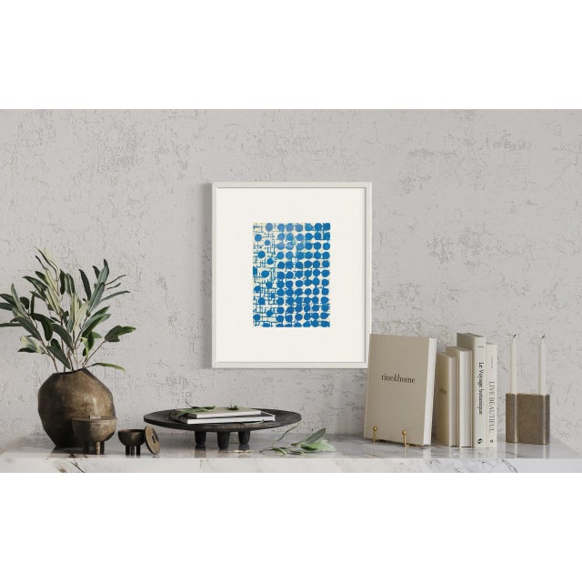 "Carousel Blue" - Mixed Media on Paper For Sale - Image 4 of 4