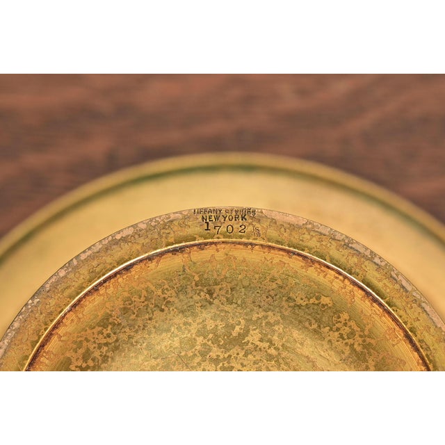 Tiffany Studios New York Bronze Doré Pedestal Bowl or Compote Dish With Bellflower Motif For Sale - Image 9 of 11
