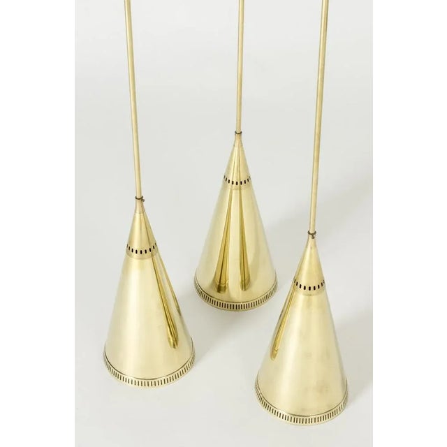 Vintage Brass Ceiling Lights by Birger Dahl, 1950s, Set of 3 For Sale - Image 4 of 11
