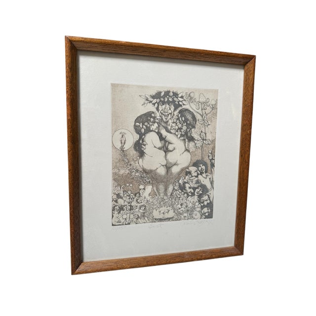 Surrealism Charles Bragg Seven Deadly Sins Signed Engraving Print - Lust For Sale - Image 3 of 5