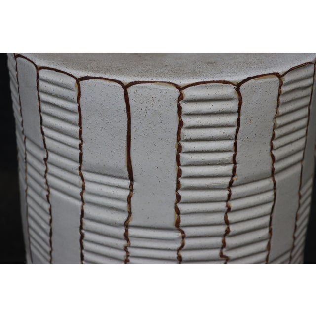 Mid Century Geometric Garden Stool For Sale In Philadelphia - Image 6 of 7