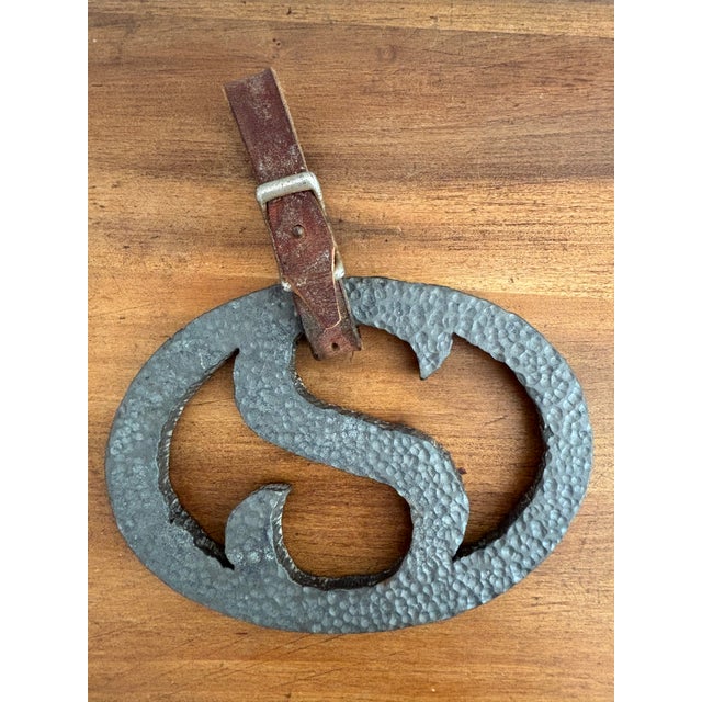 Late 20th Century Late 20th Century "S" Wrought Southwestern Ranch Symbol With Leather Strap For Sale - Image 5 of 5
