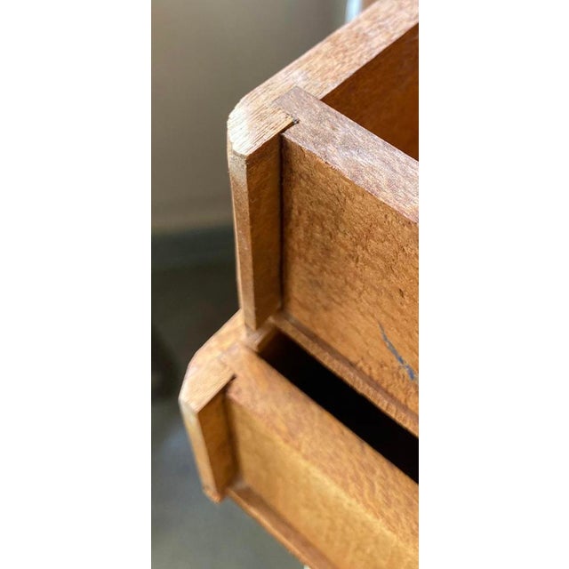 Pair of French Walnut Narrow Bedside Tables With Three Drawers For Sale - Image 10 of 10