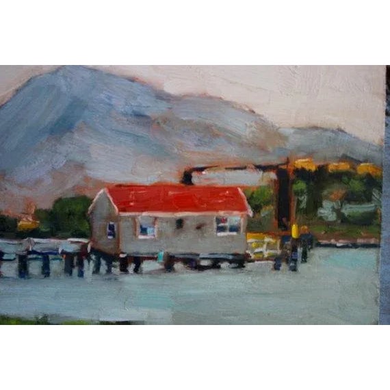 Contemporary Ferry Building, Modern Plein Air Landscape Oil For Sale - Image 3 of 6
