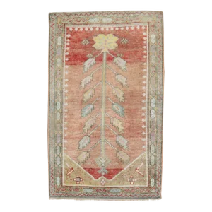 Floral Vintage Turkish Prayer Rug, 2'6'' X 3'9''