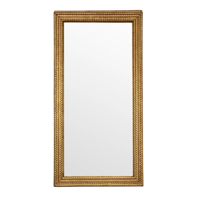 Large French Rectangular Gilt Wall Mirror (52 1/4 X 26 1/4) For Sale