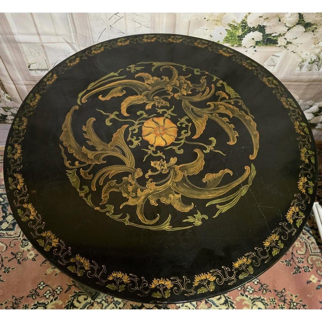 Paint Asian Lacquered Side Table, 1930s For Sale - Image 7 of 8