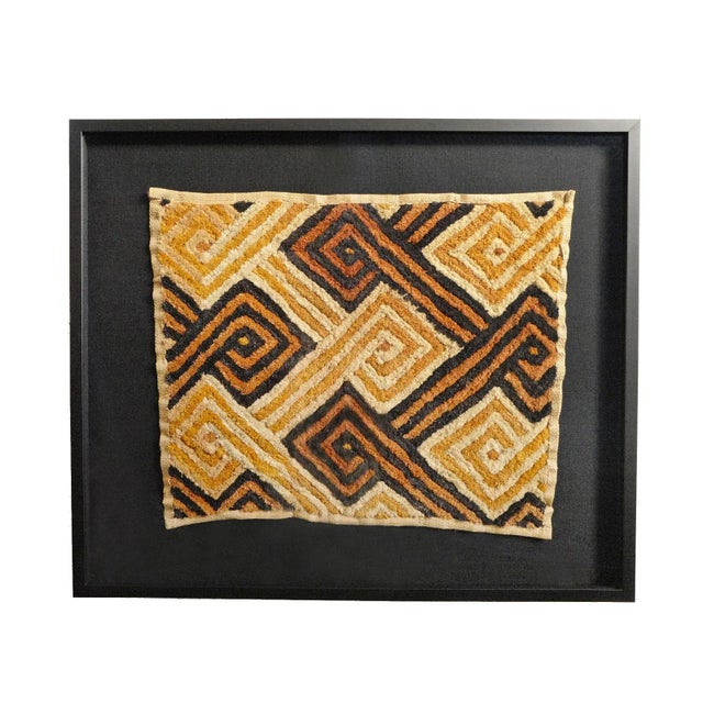 Modern Vintage Framed African Shoowa Grass Textile For Sale - Image 3 of 3
